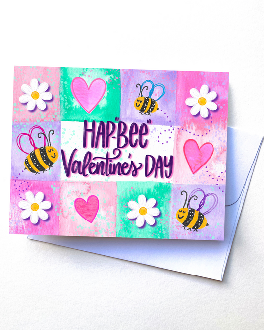 "Hap-Bee Valentines Day" Card with Envelope