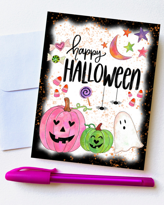 "Happy Halloween" Card with Envelope