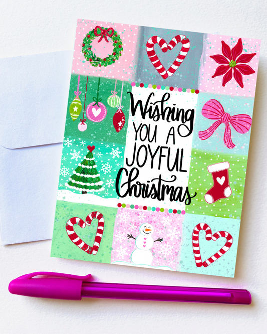 "Wishing You A Joyful Christmas” Card with Envelope