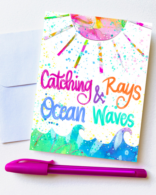 "Catching Rays and Ocean Waves" Card with Envelope