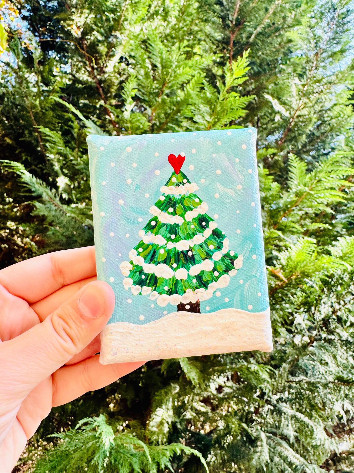 Christmas Tree Mini Canvas Blue 4