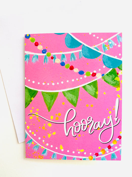 “Hooray" Card with Envelope