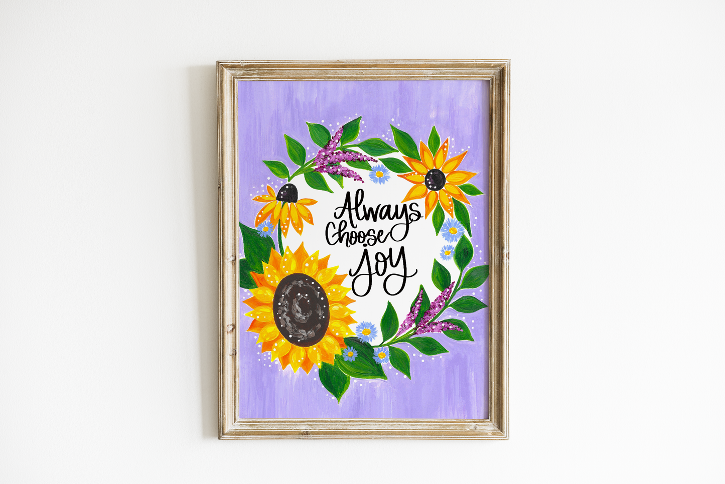 "Always Choose Joy-Sunflowers" Bethany Joy Art Print