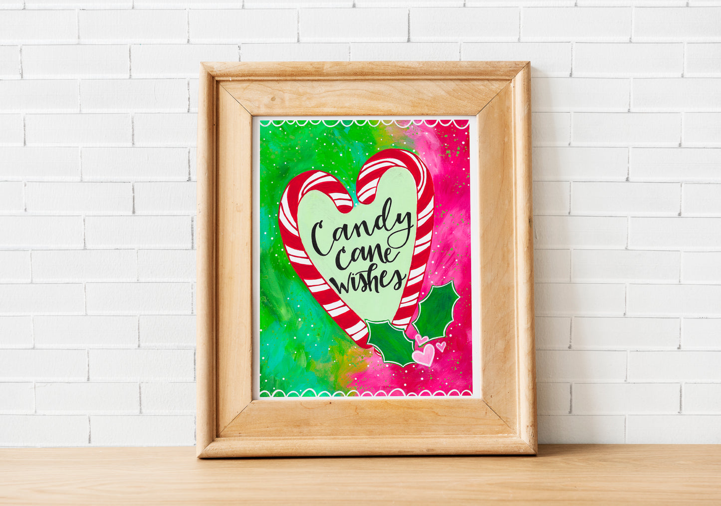 "Candy Cane Wishes" Christmas Bethany Joy Art Print