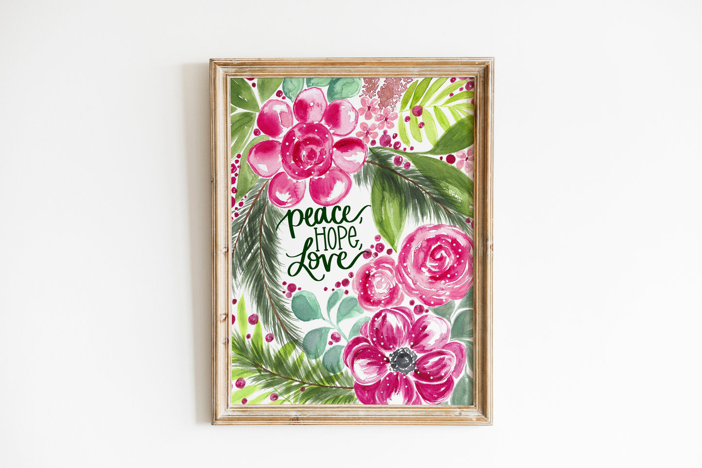 "Peace, Hope, Love" Bethany Joy Christmas Art Print
