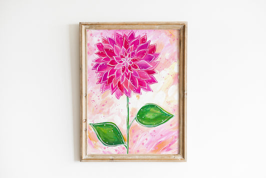 Dahlia Floral Bethany Joy Art Print