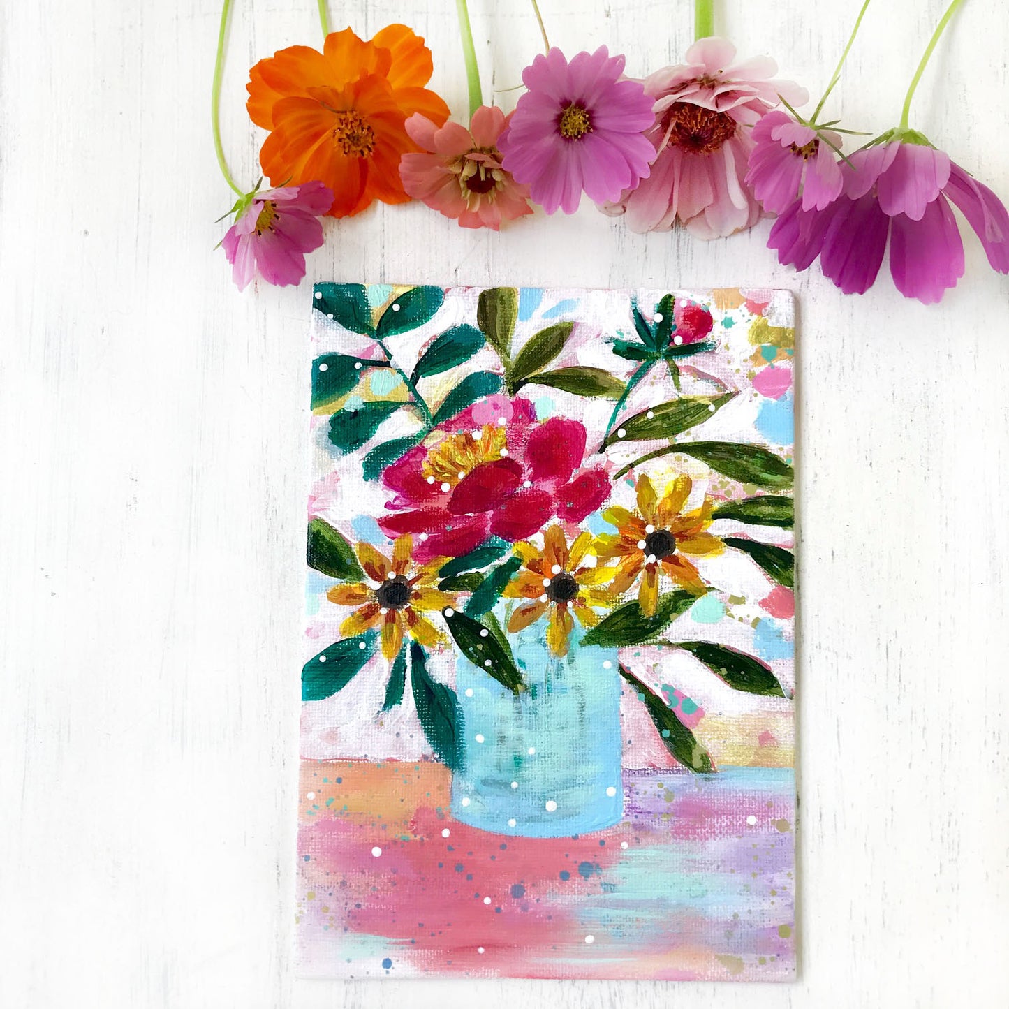 August Daily Painting Day 18 “Sweeter than Honey" 5x7 inch Floral Original - Bethany Joy Art