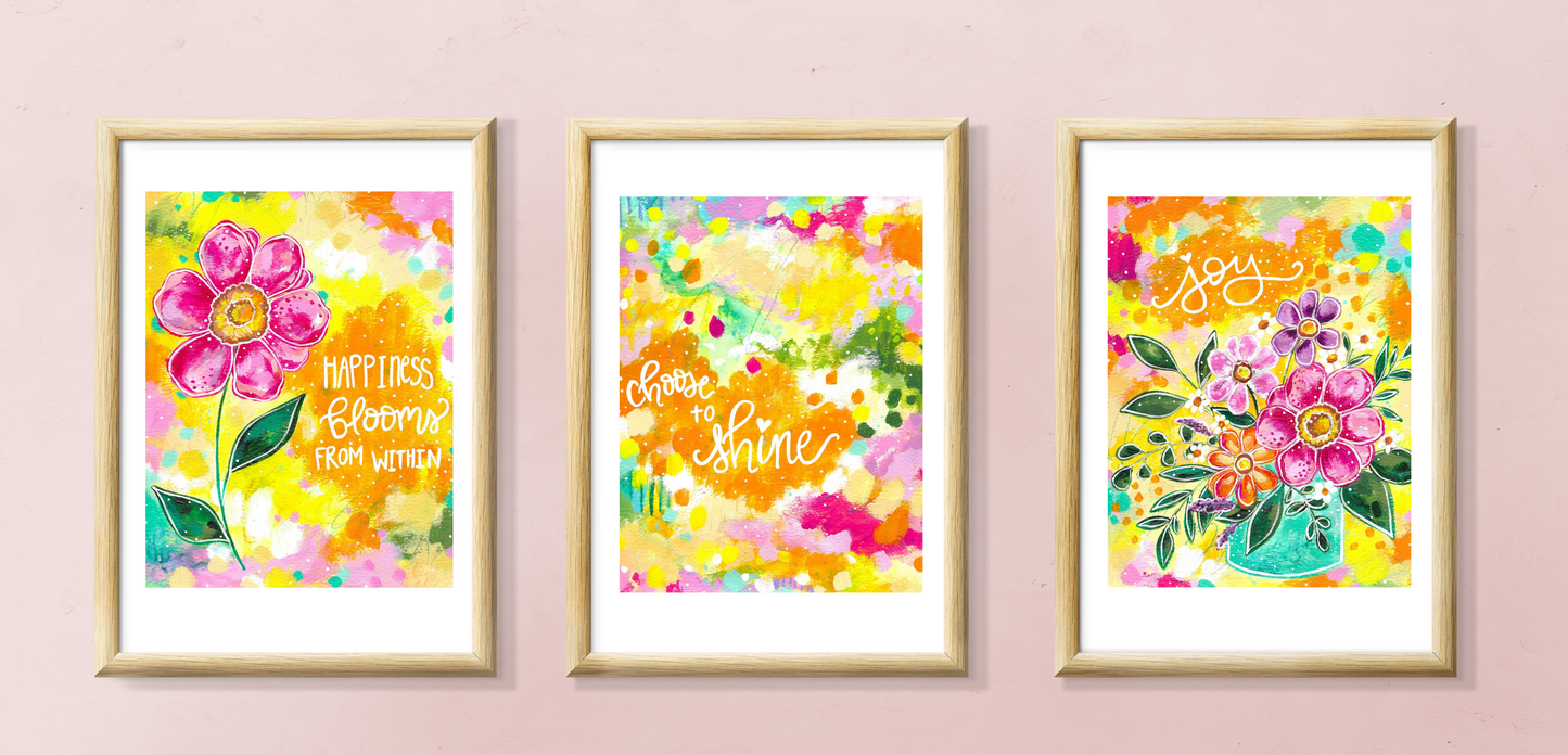 Choose to Shine Abstract Inspirational Bethany Joy Art Print