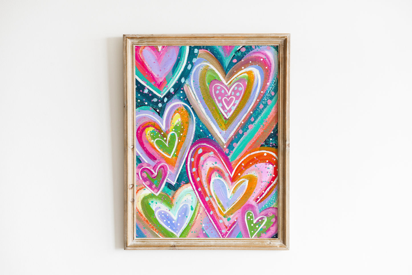 "Colorful Hearts" Bethany Joy Art Print