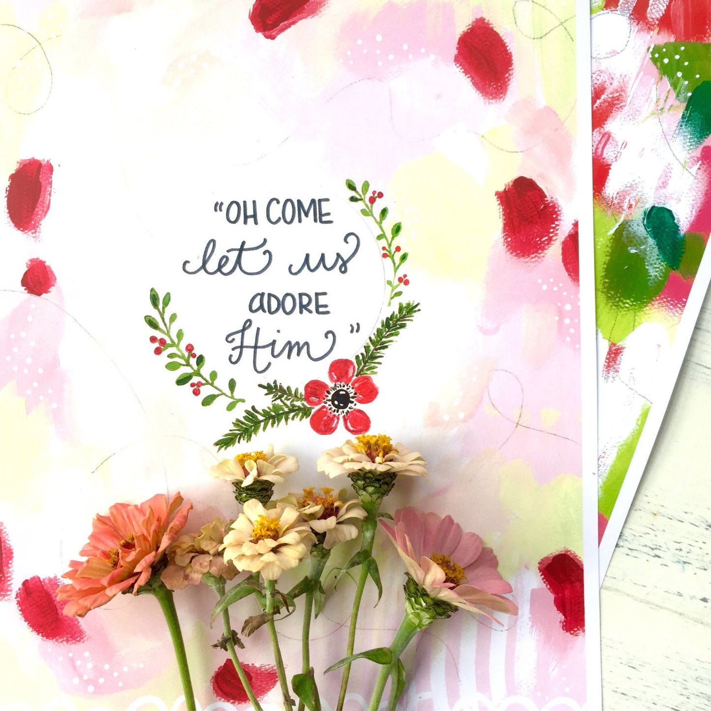 Inspirational Christmas Art Print: "Oh Come Let Us Adore Him" 8.5x11 inch Print / Christmas Art / Christmas Wall Decor / Christmas Gift - Bethany Joy Art