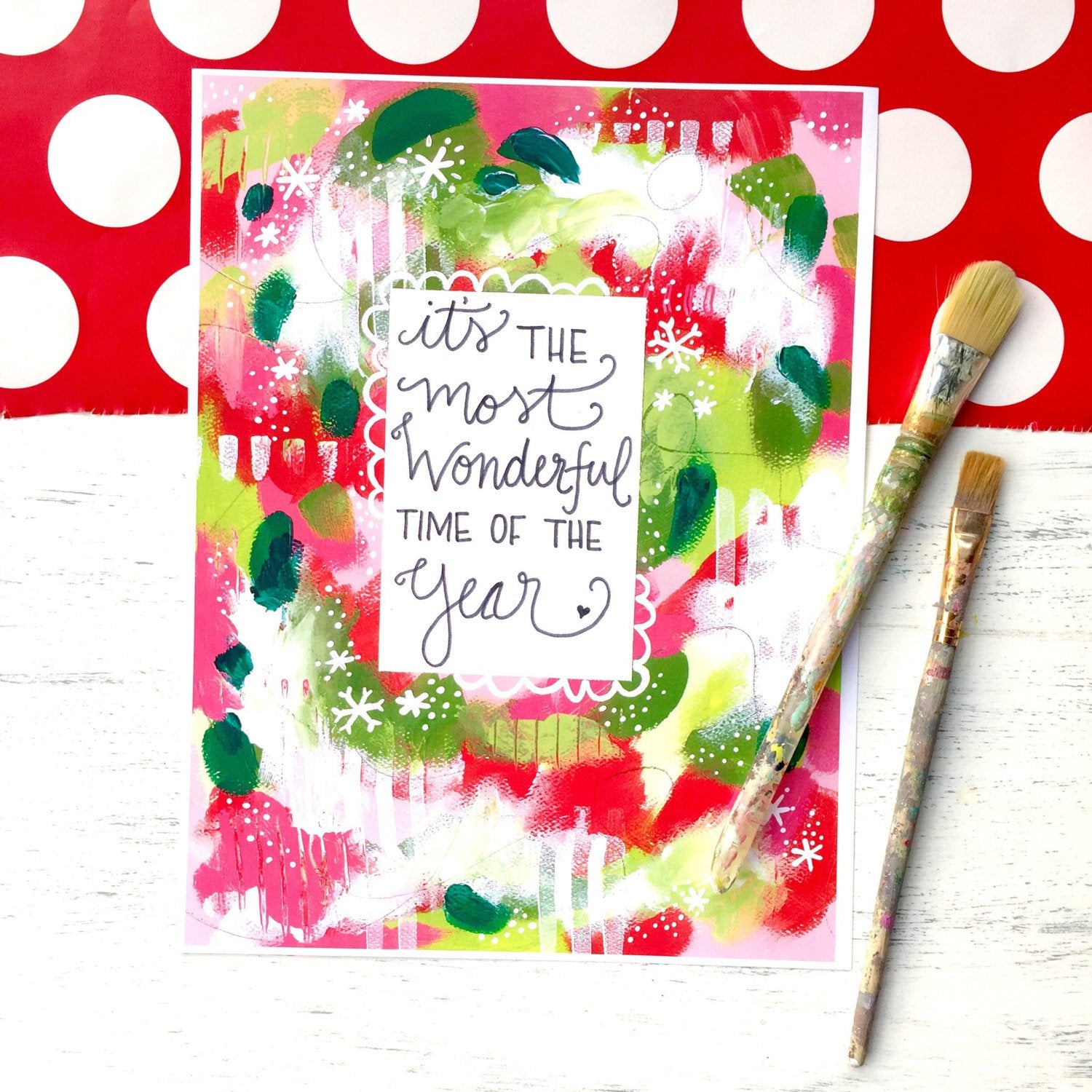 Christmas Art Print: "Most Wonderful Time of the Year" 8.5x11 inch Art Print / Christmas Wall Decor / Christmas Art / Christmas Gift - Bethany Joy Art