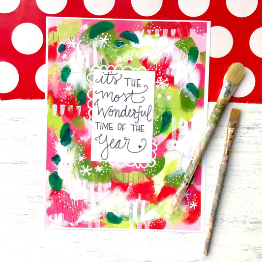 Christmas Art Print: "Most Wonderful Time of the Year" 8.5x11 inch Art Print / Christmas Wall Decor / Christmas Art / Christmas Gift - Bethany Joy Art
