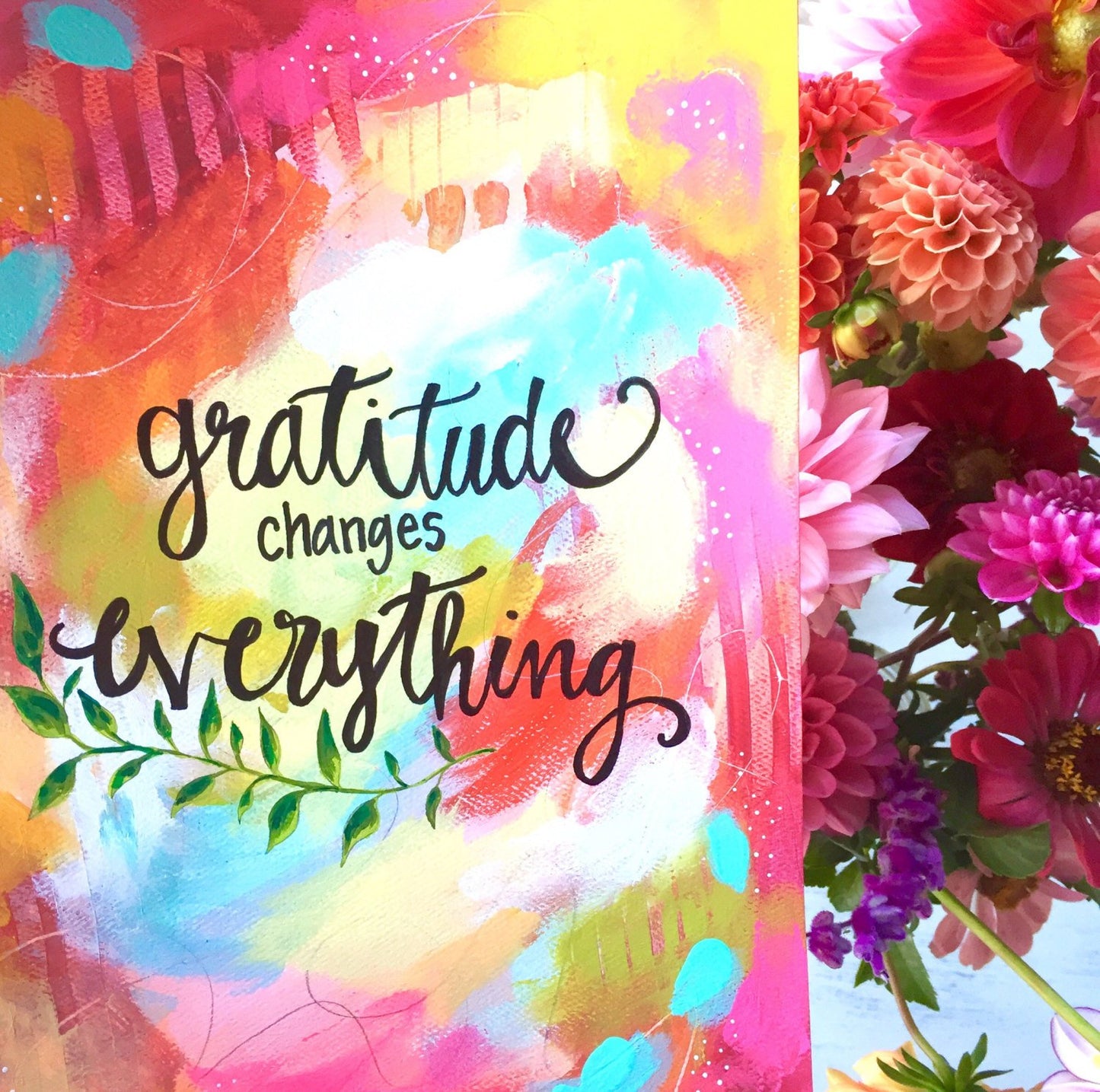 Inspirational Art Print: "Gratitude Changes Everything" 8.5x11 inch Art Print - Bethany Joy Art