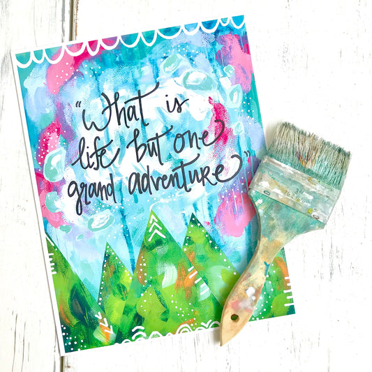 Adventure Art Print / Inspirational Art "Grand Adventure" (8.5x11 inch) - Bethany Joy Art