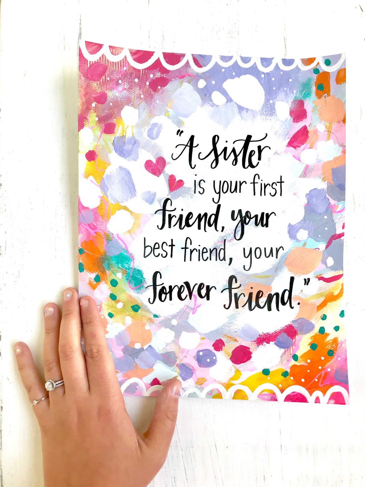 Inspirational Art Print 8.5x11 inches / Sister and Friend / Gift for Sister / Sister's Friendship / Best Sister Ever / Gift for her - Bethany Joy Art