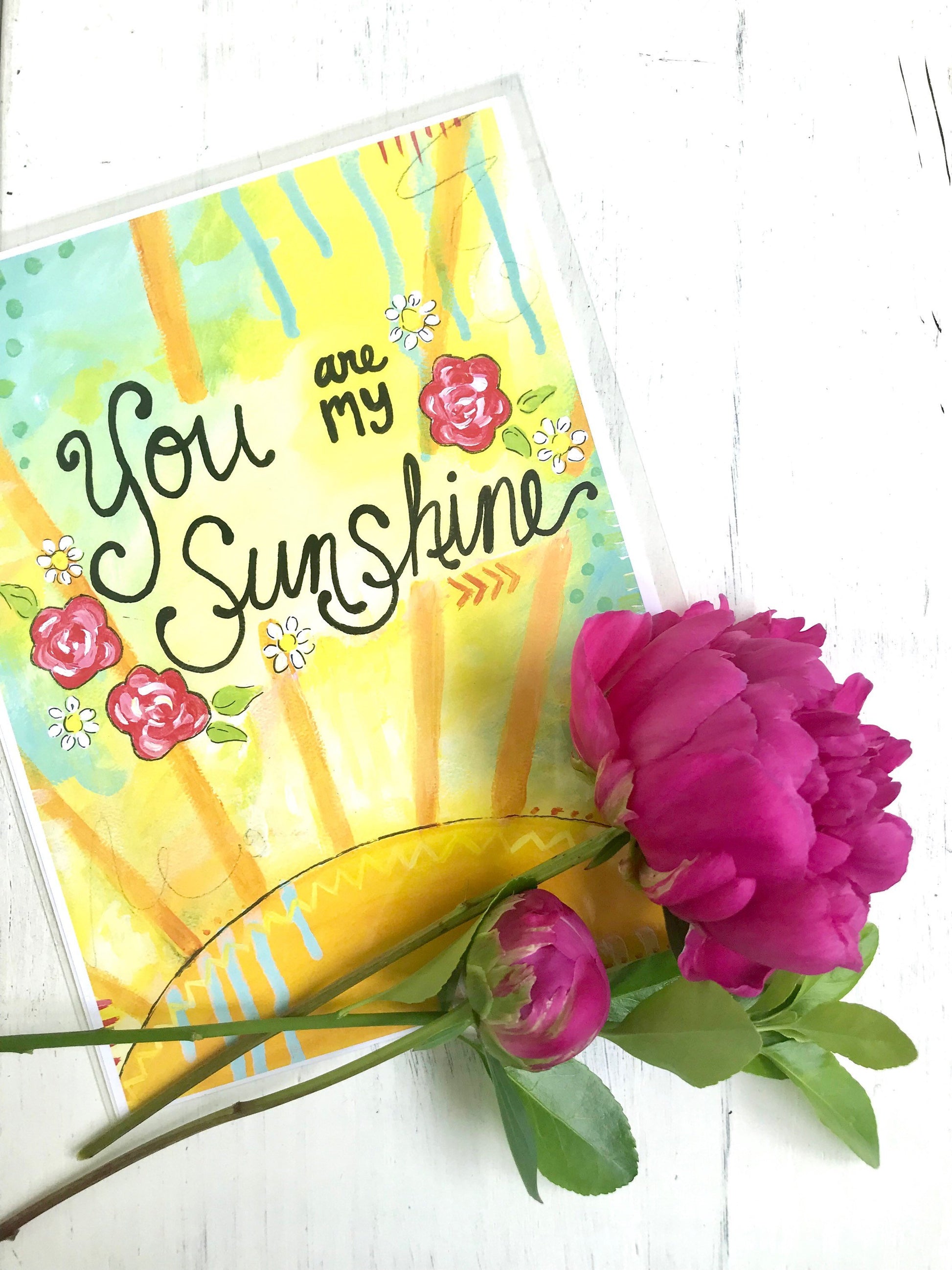 You are my Sunshine 8.5x11 inch Art Print - Bethany Joy Art