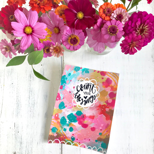 Count Your Blessings Inspirational Print 8.5 x 11 inches - Bethany Joy Art