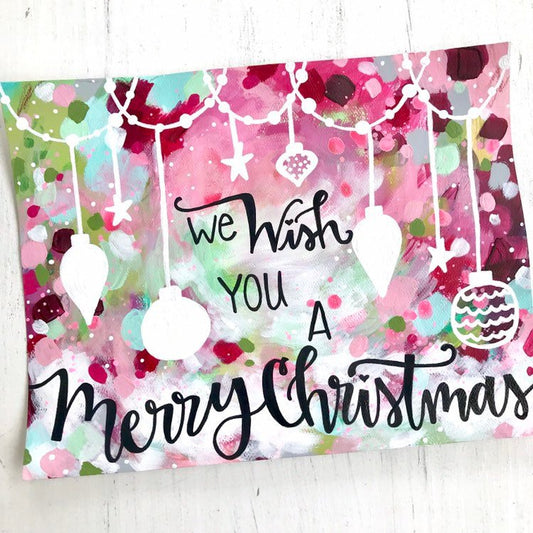 Christmas Art Print: "We Wish you a Merry Christmas" 8.5x11 inch Art Print / Colorful Christmas Wall Decor / Holiday Art / Christmas Gift - Bethany Joy Art