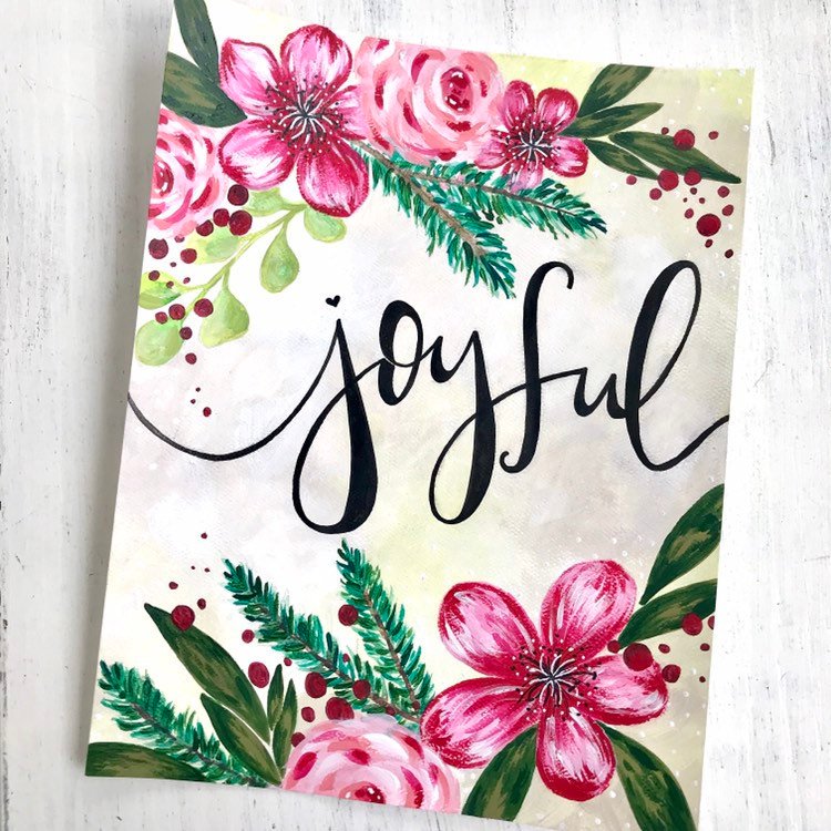 Christmas Art Print: "Joyful Christmas" 8.5x11 inch Art Print - Bethany Joy Art