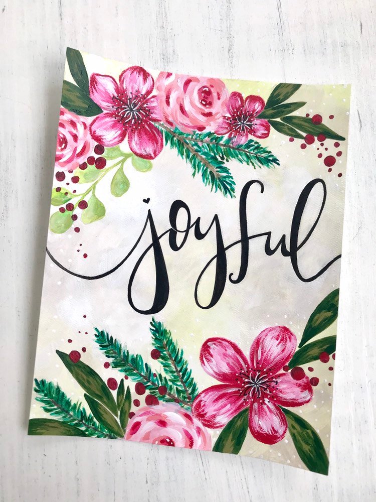 Christmas Art Print: "Joyful Christmas" 8.5x11 inch Art Print - Bethany Joy Art
