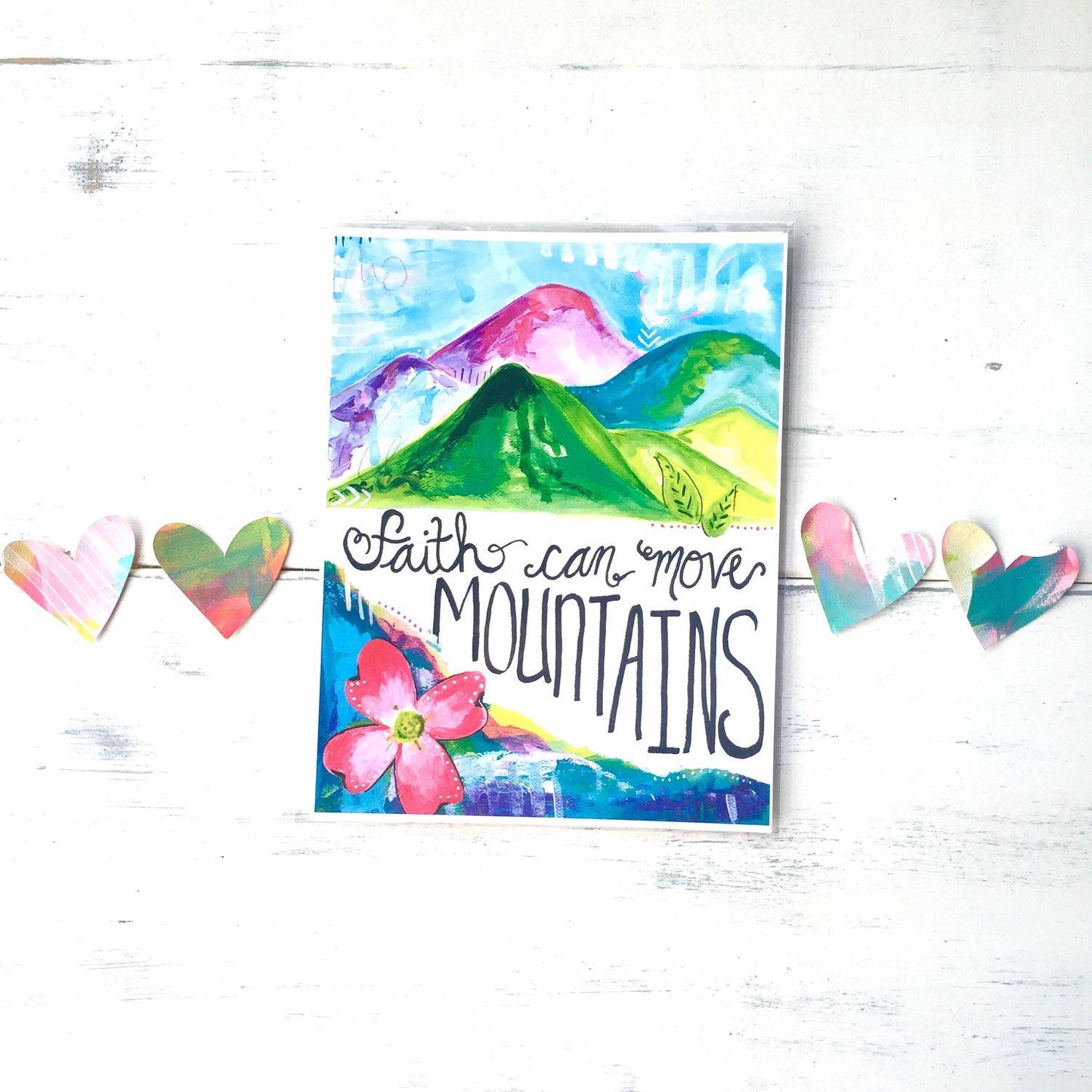Inspirational Art - "Faith Can Move Mountains" - 8.5x11 Print - Bethany Joy Art