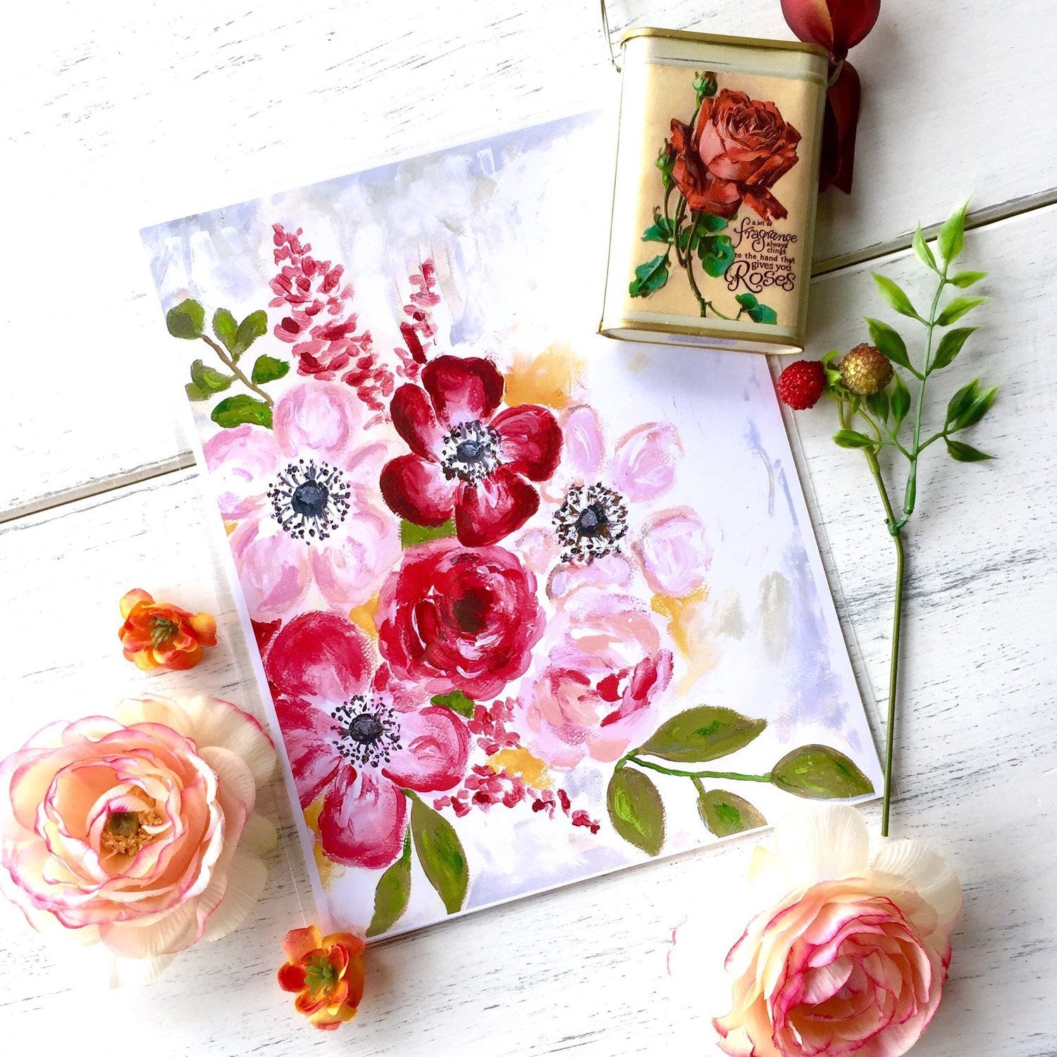 Floral Art: "Love Blooms" - 8.5x11 Print - Bethany Joy Art