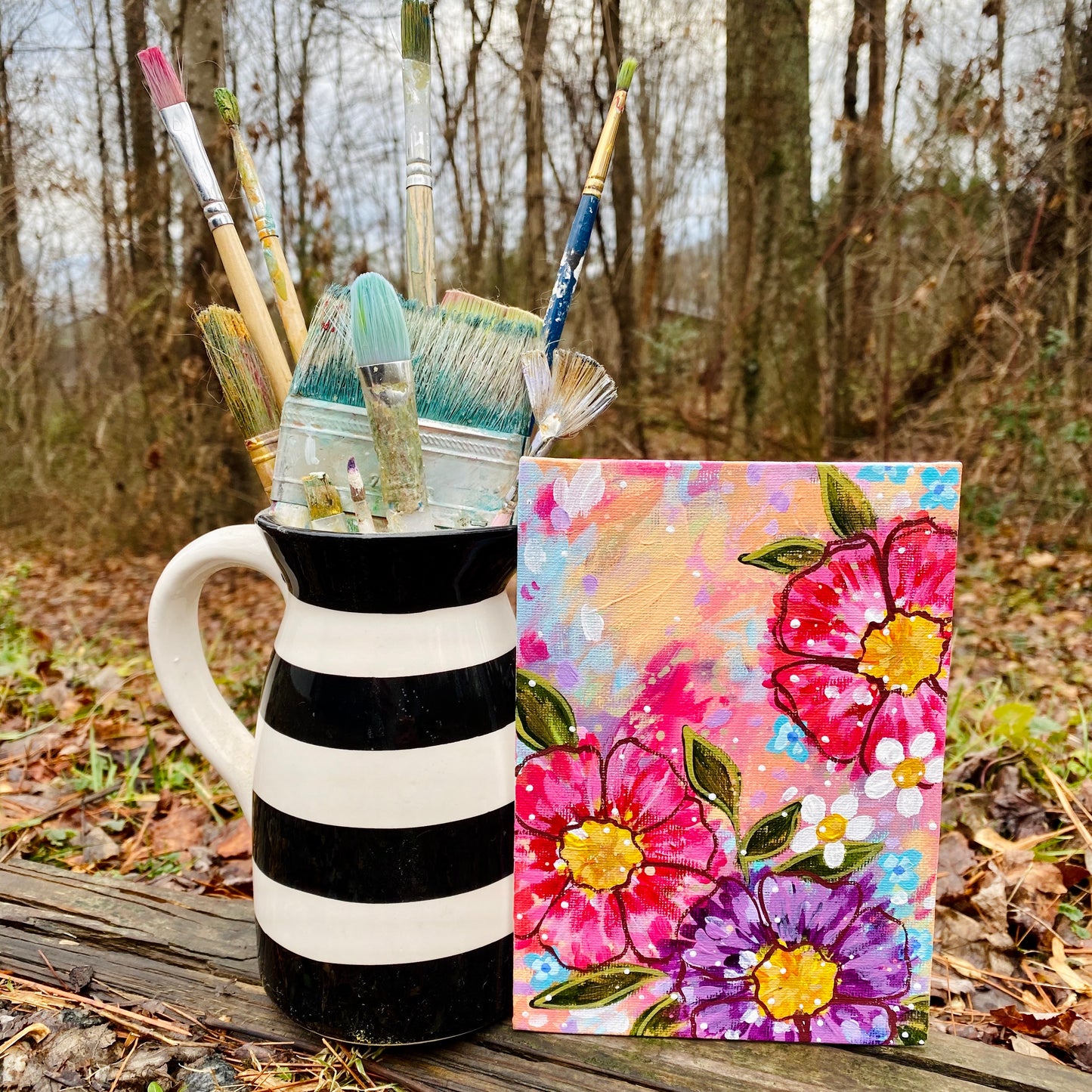 January Daily Painting Day 14 “Keep Growing” 5x7 inch Floral Original - Bethany Joy Art