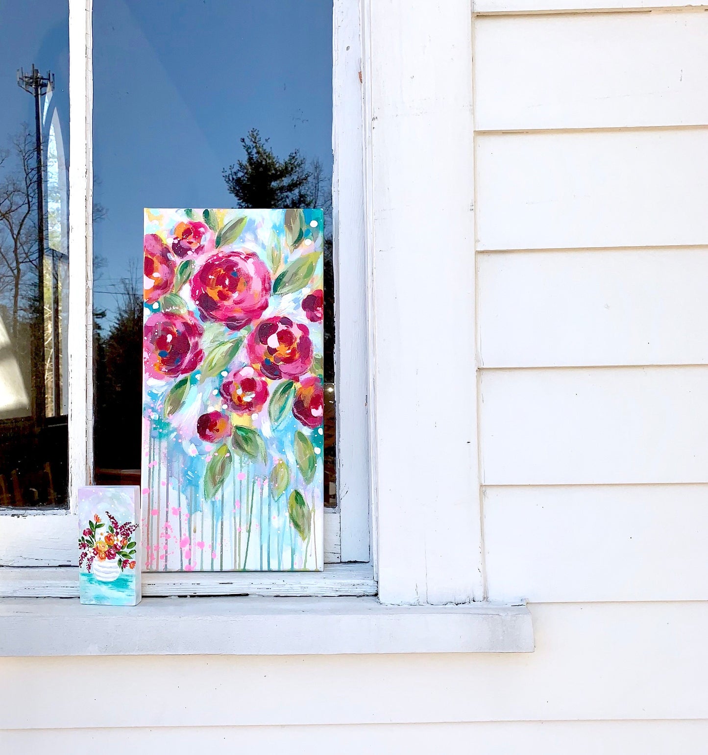 Garden Party 3 Original Painting on 10x20 inch Canvas - Bethany Joy Art