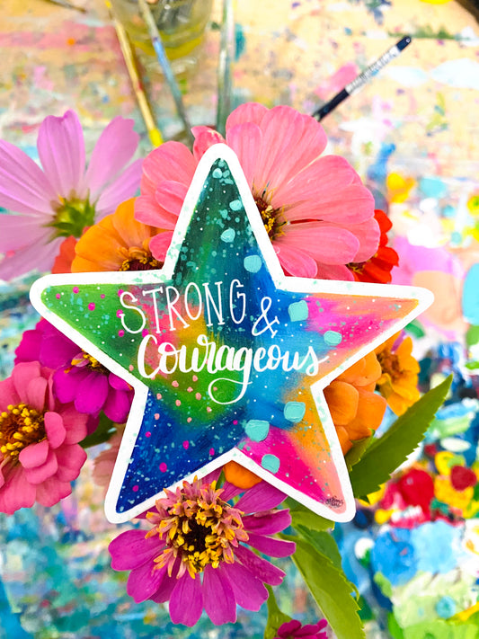 Strong and Courageous Star Vinyl Sticker - July 2021 Sticker of the Month