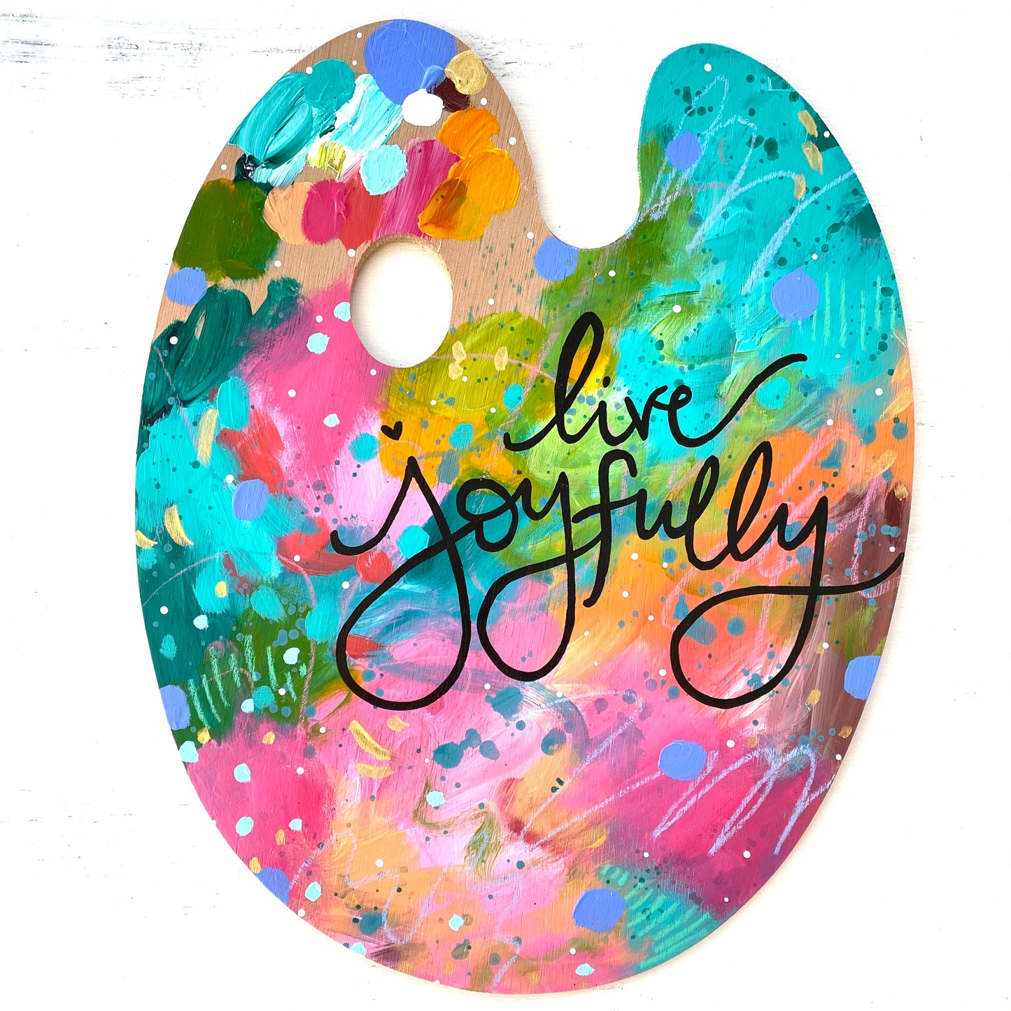 Paint Palette Original Painting 12 Days of Christmas Day 10 “Live Joyfully”
