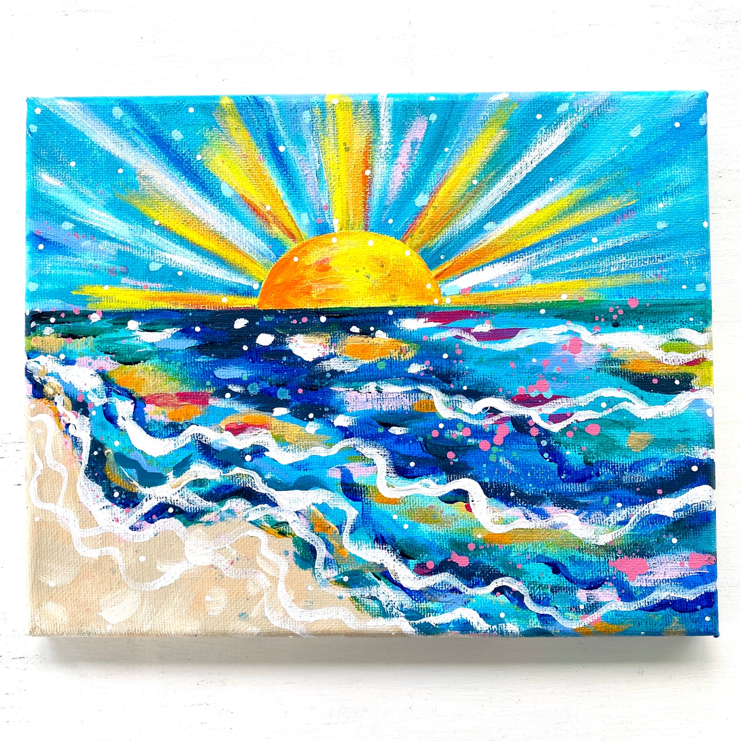 “Glimmer on the Water” 8x10 inch original painting on canvas