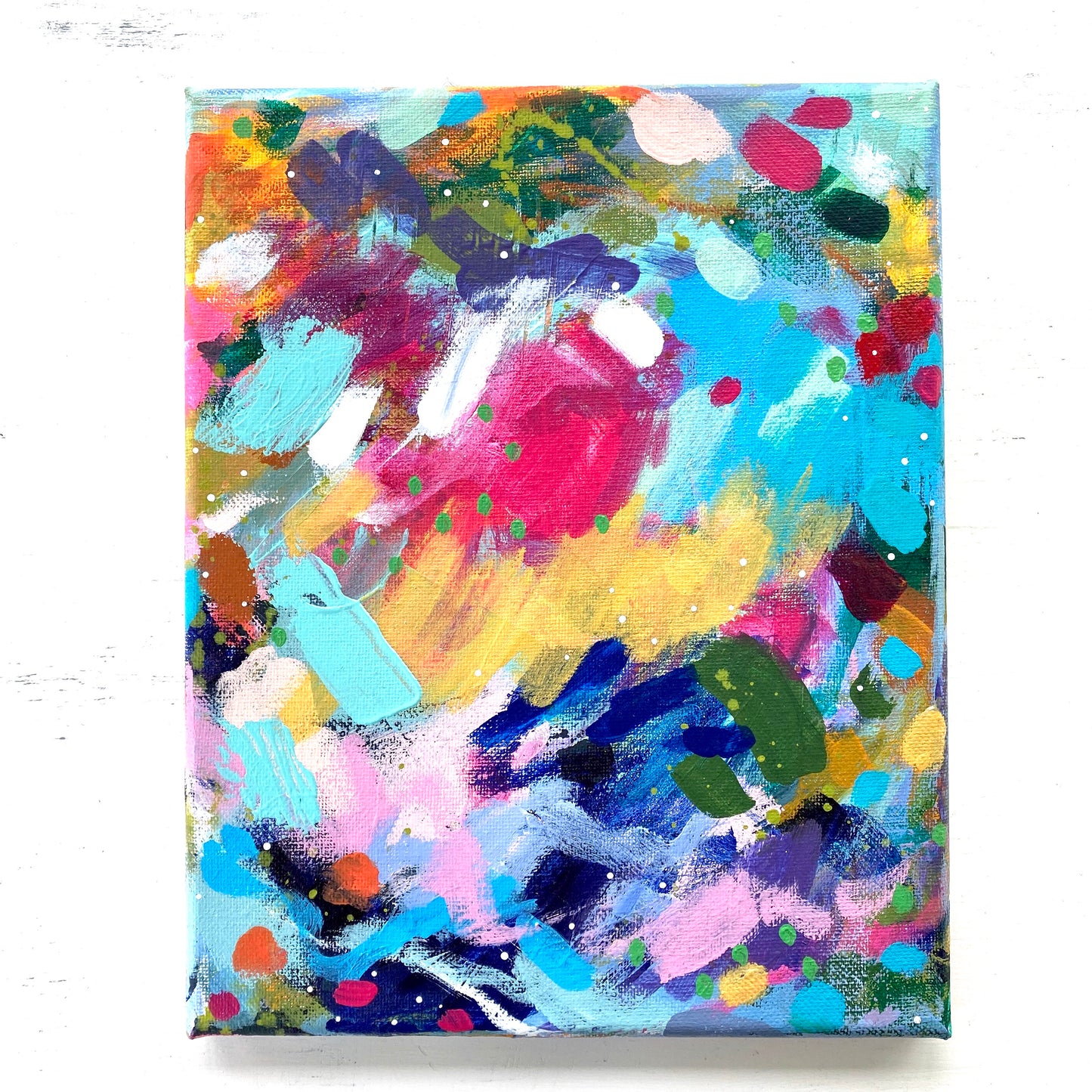 “Rainbow Sprinkles” 8x10 inch original painting on canvas