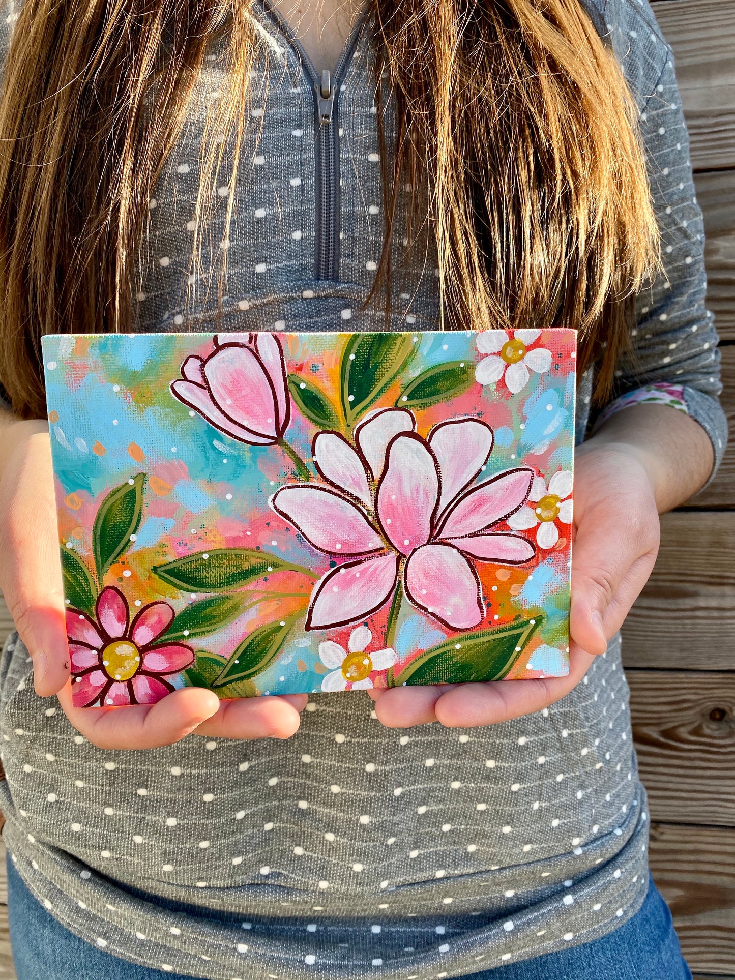 January Daily Painting Day 30 “Must Have Flowers” 5x7 inch Floral Original - Bethany Joy Art