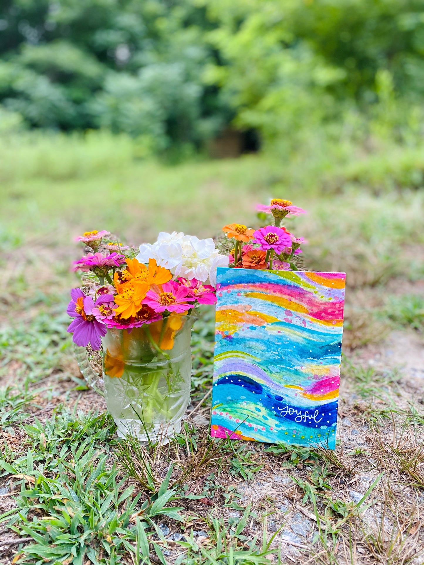 August 2020 Daily Painting Day 19 “Joyful Colors” 5x7 inch original