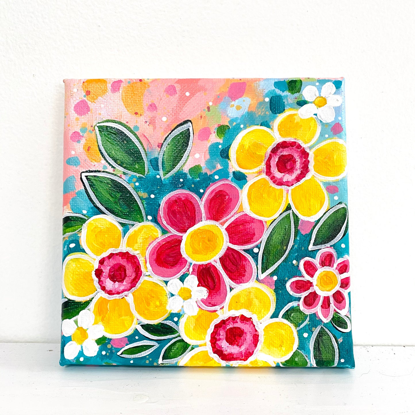 "Just Like Sunshine" 5x5 inch original painting on canvas