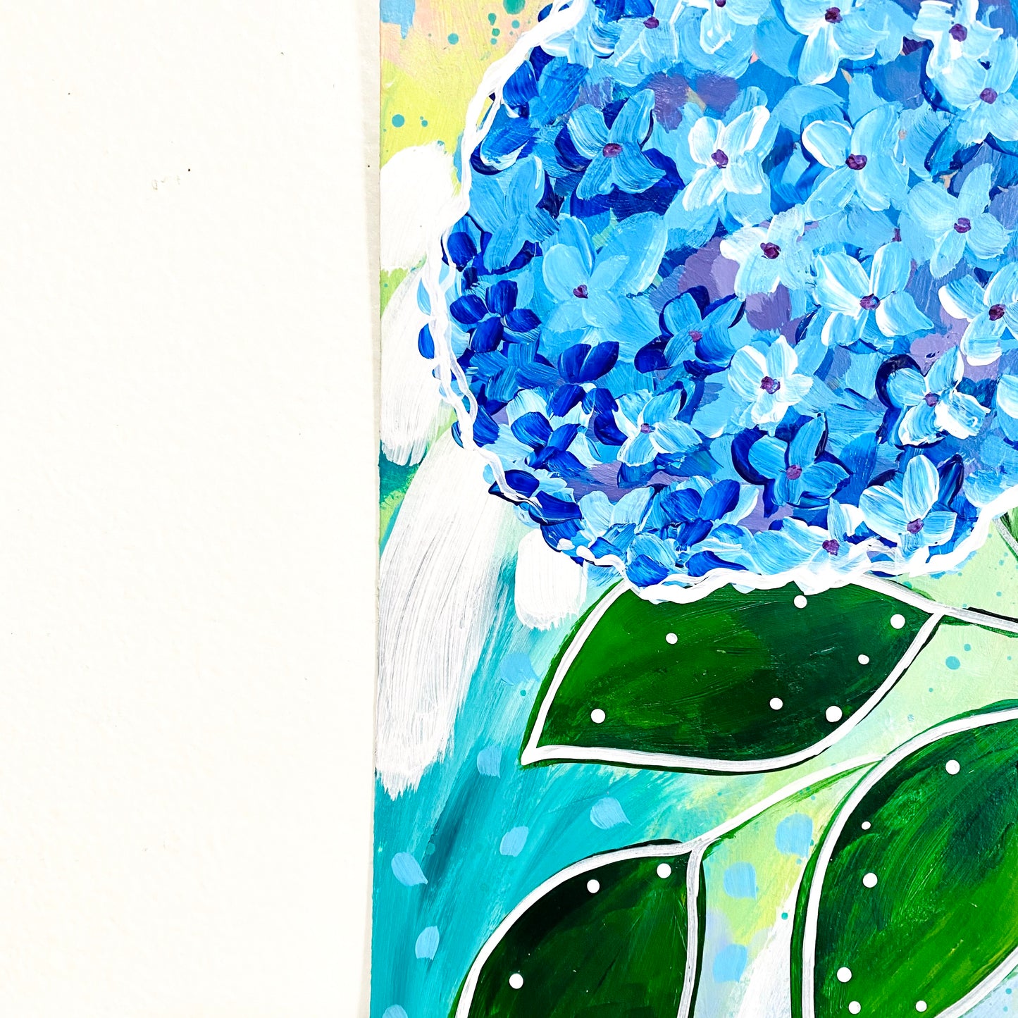 February Flowers Day 25 Hydrangea 8.5x11 inch original painting