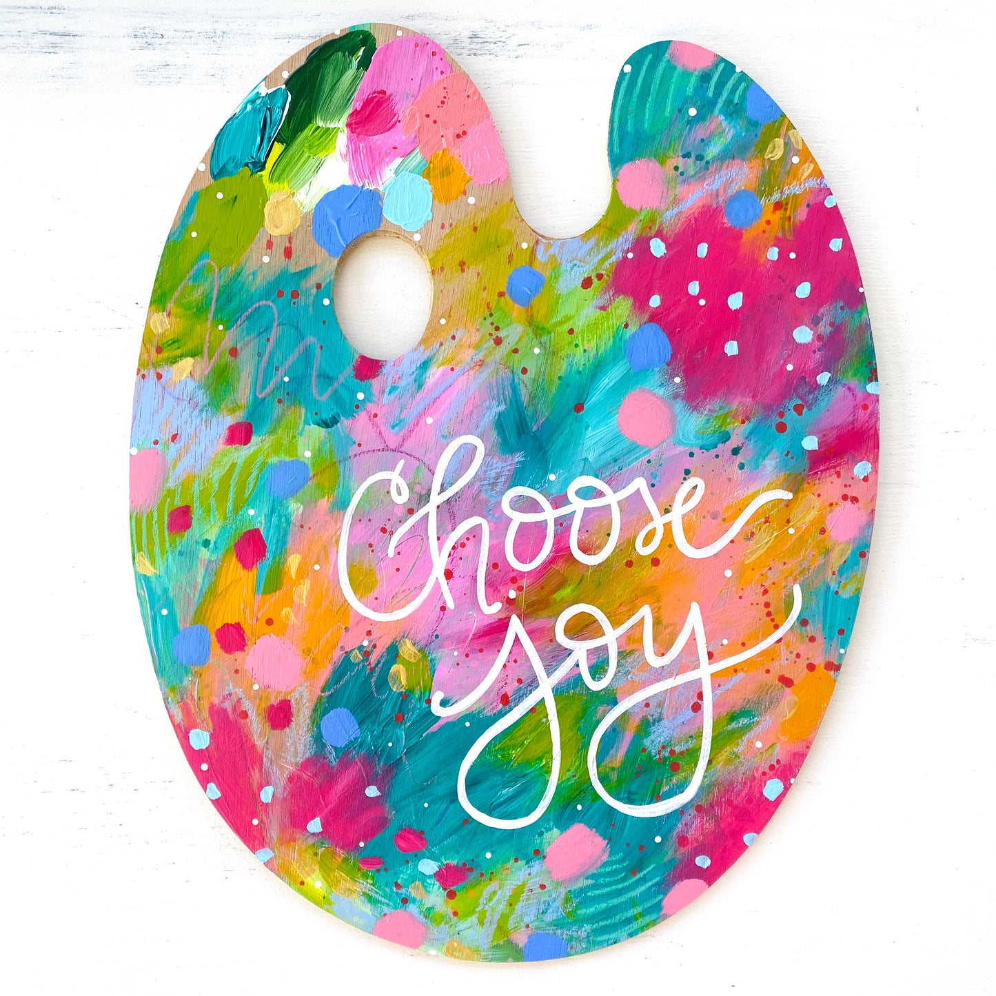 Paint Palette Original Painting 12 Days of Christmas Day 1 “Choose Joy"