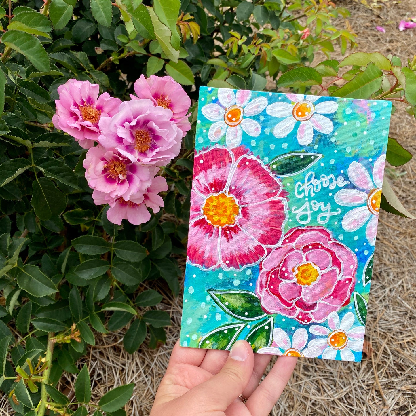 August 2020 Daily Painting Day 14 “Blooms of Joy” 5x7 inch original