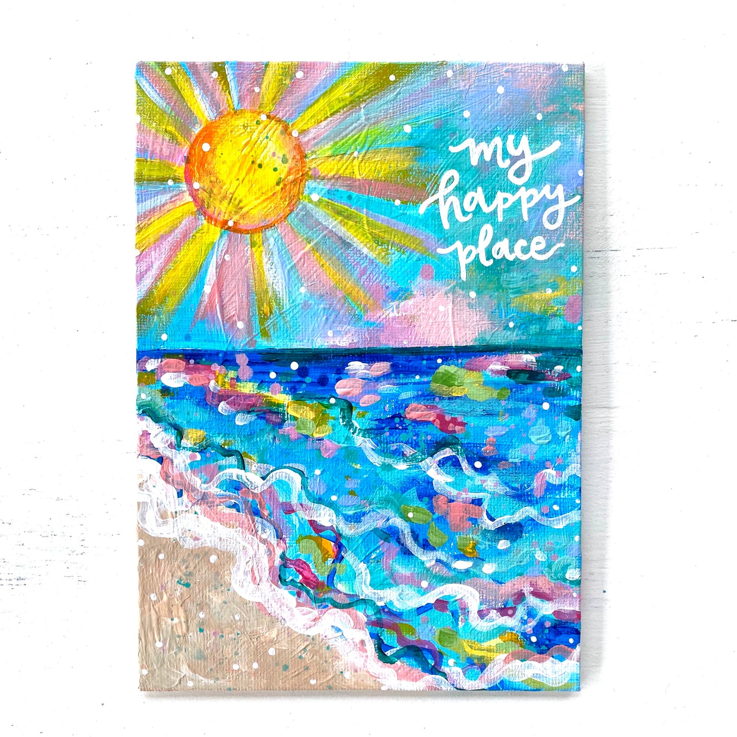 August 2020 Daily Painting Day 8 “Happy Days in the Rays” 5x7 inch original