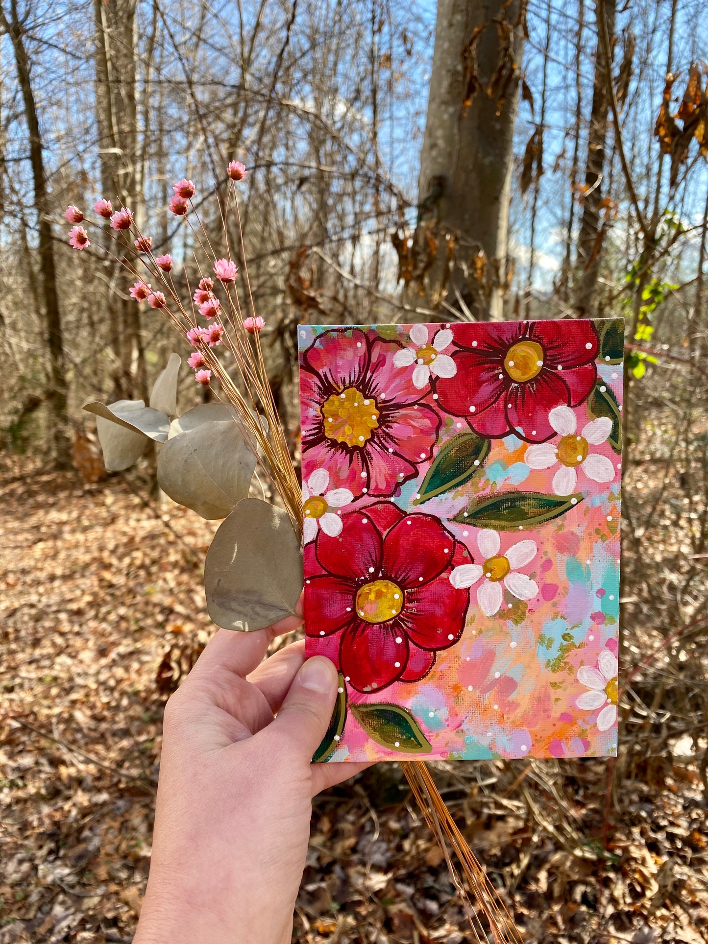 January Daily Painting Day 8 “A Heart Like a Wildflower” 5x7 inch Floral Original - Bethany Joy Art