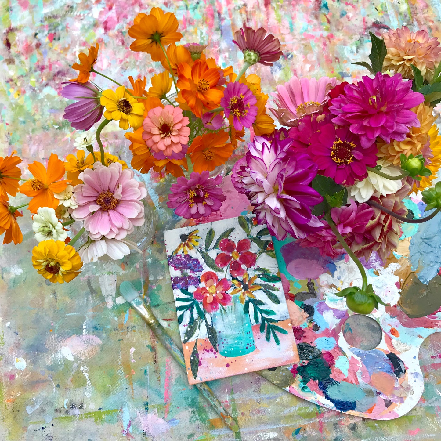 August Daily Painting Day 9 “Be Radiant” 5x7 inch Floral Original - Bethany Joy Art
