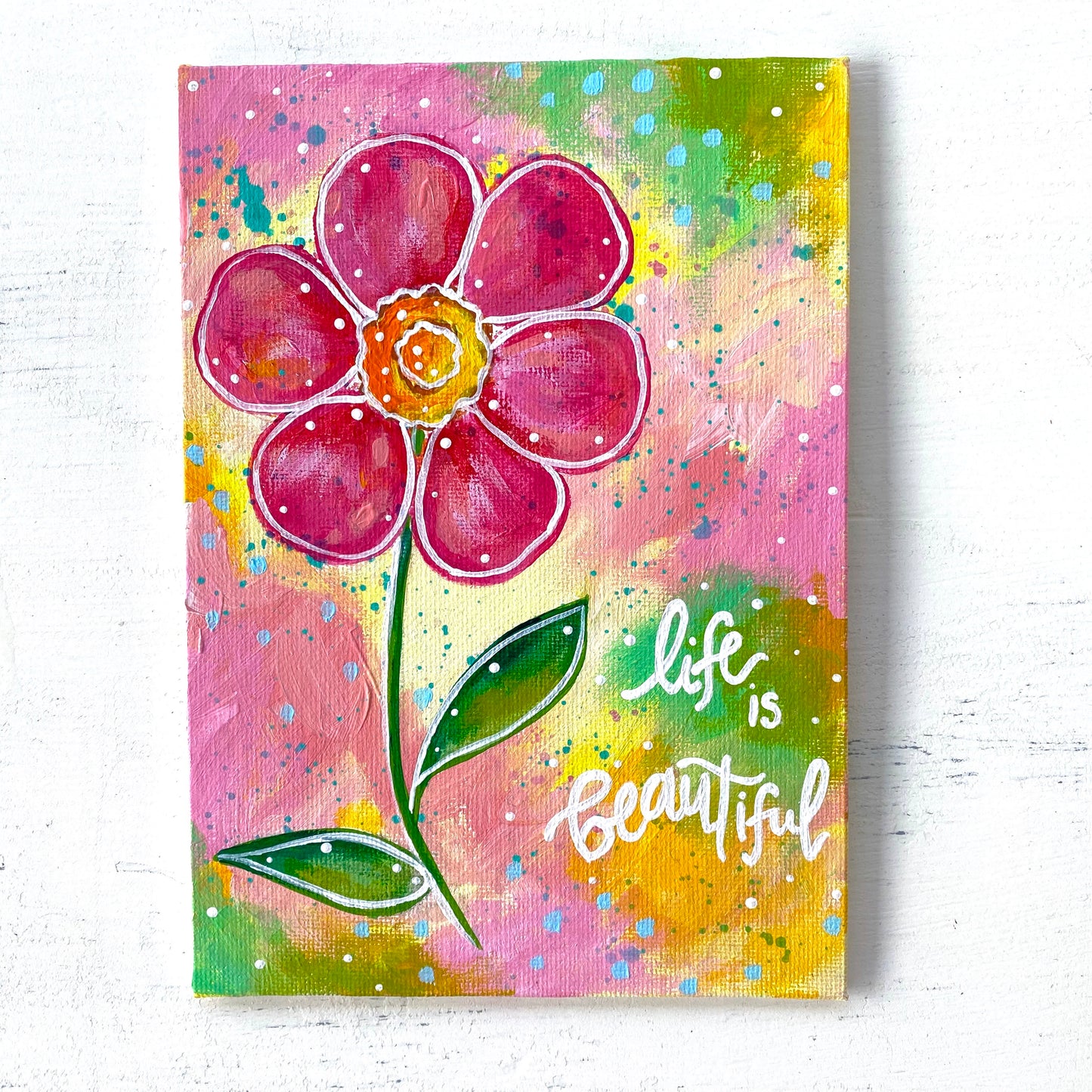August 2020 Daily Painting Day 10 “Love Bloom” 5x7 inch original