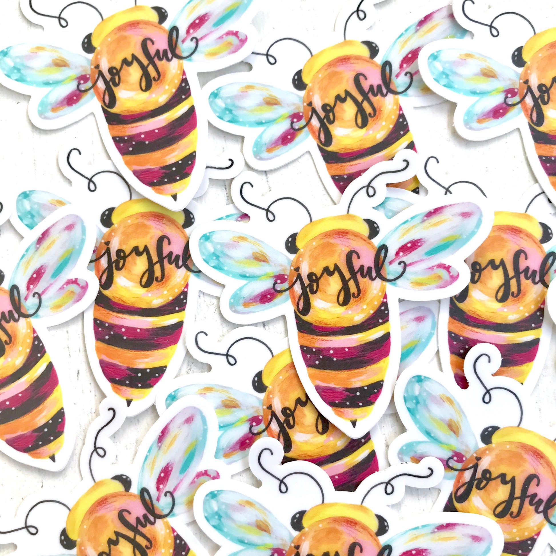 Bee Joyful Vinyl Sticker - Bethany Joy Art