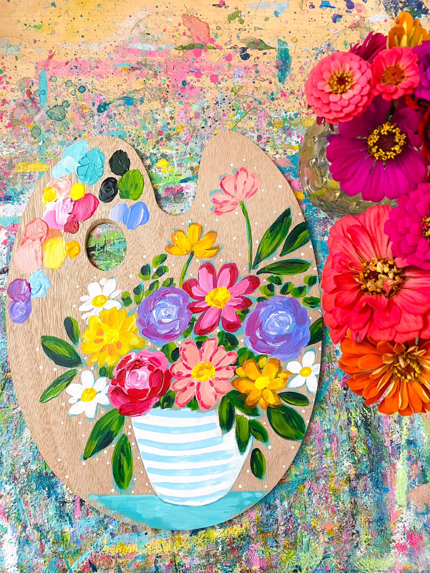 August 2022 Daily Paint Palette Painting Day 2 - Floral Arrangement
