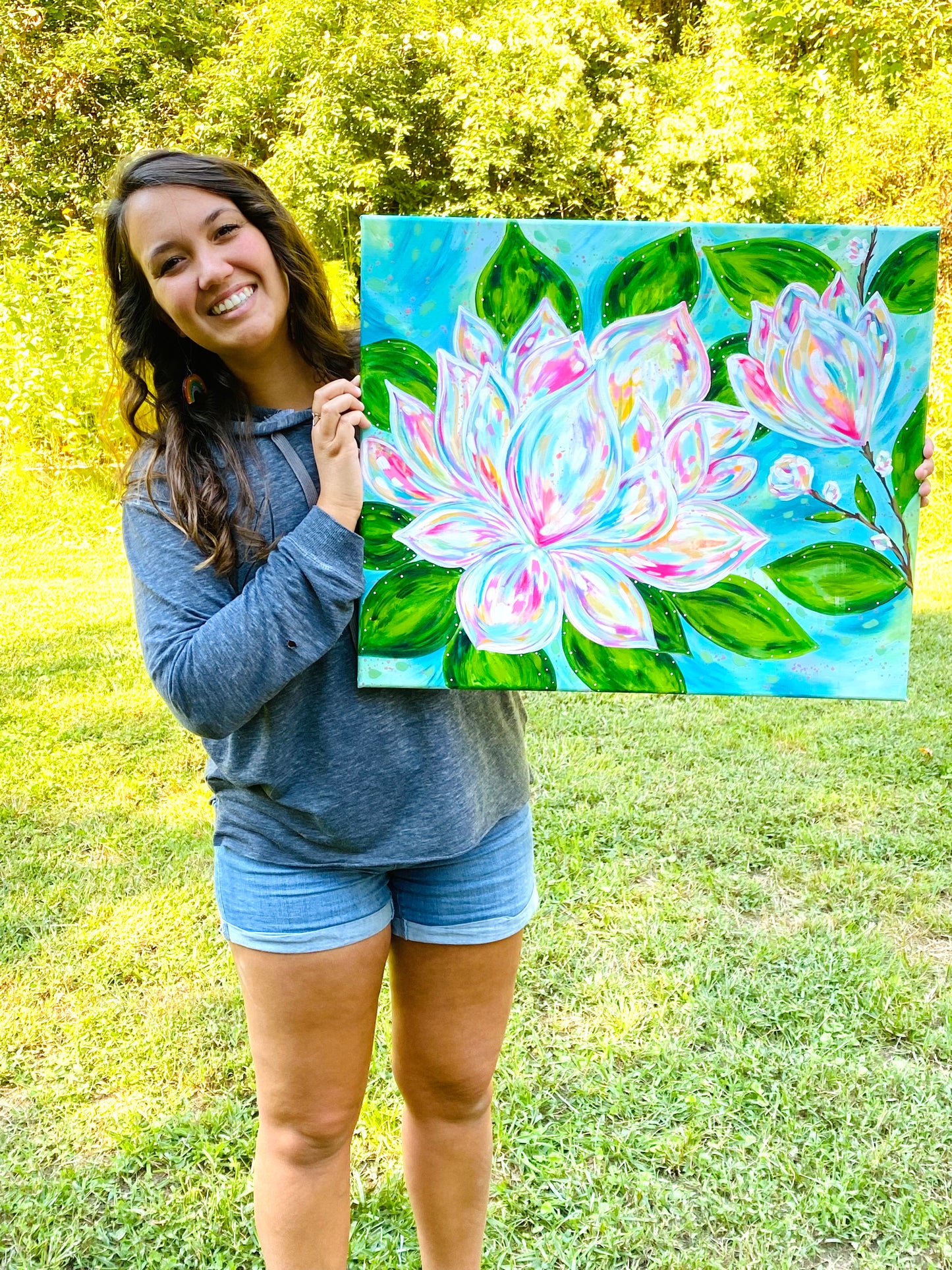 Magnolia 20x24 inch original floral painting on canvas