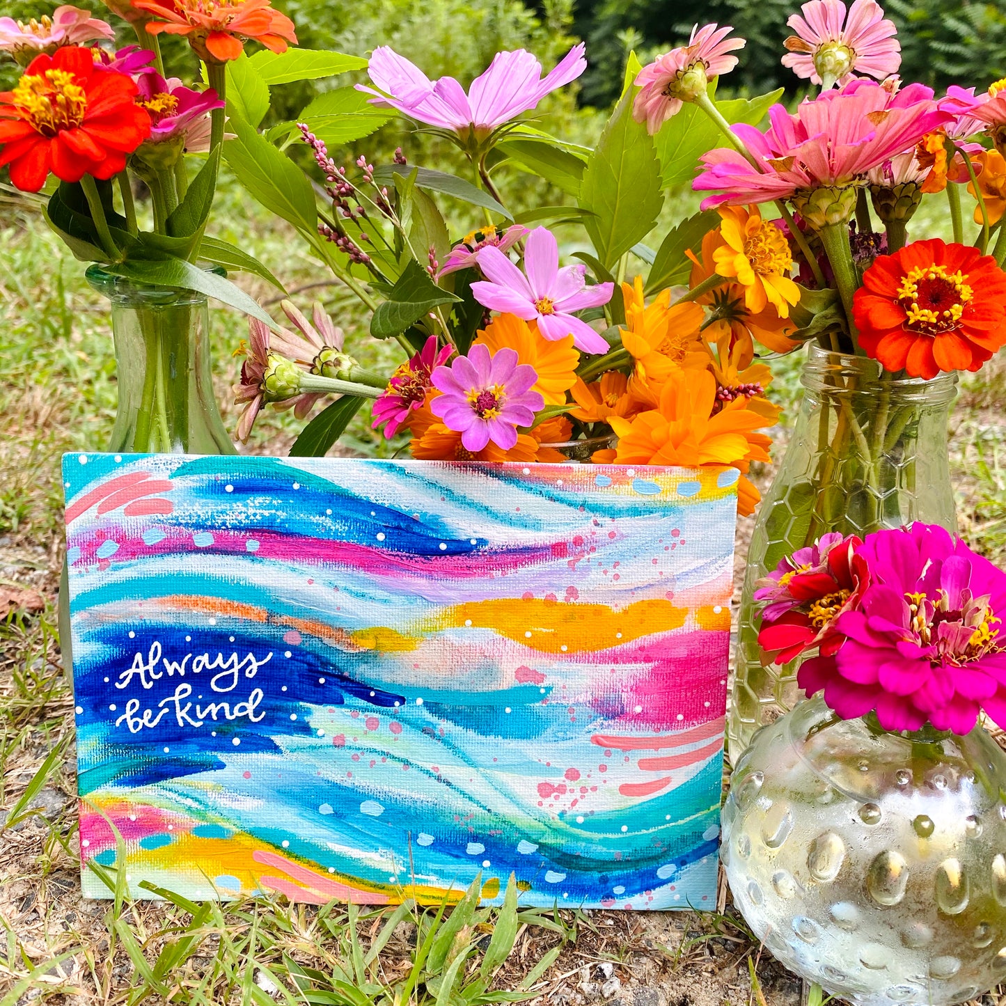August 2020 Daily Painting Day 2 “Colors of Kindness” 5x7 inch original