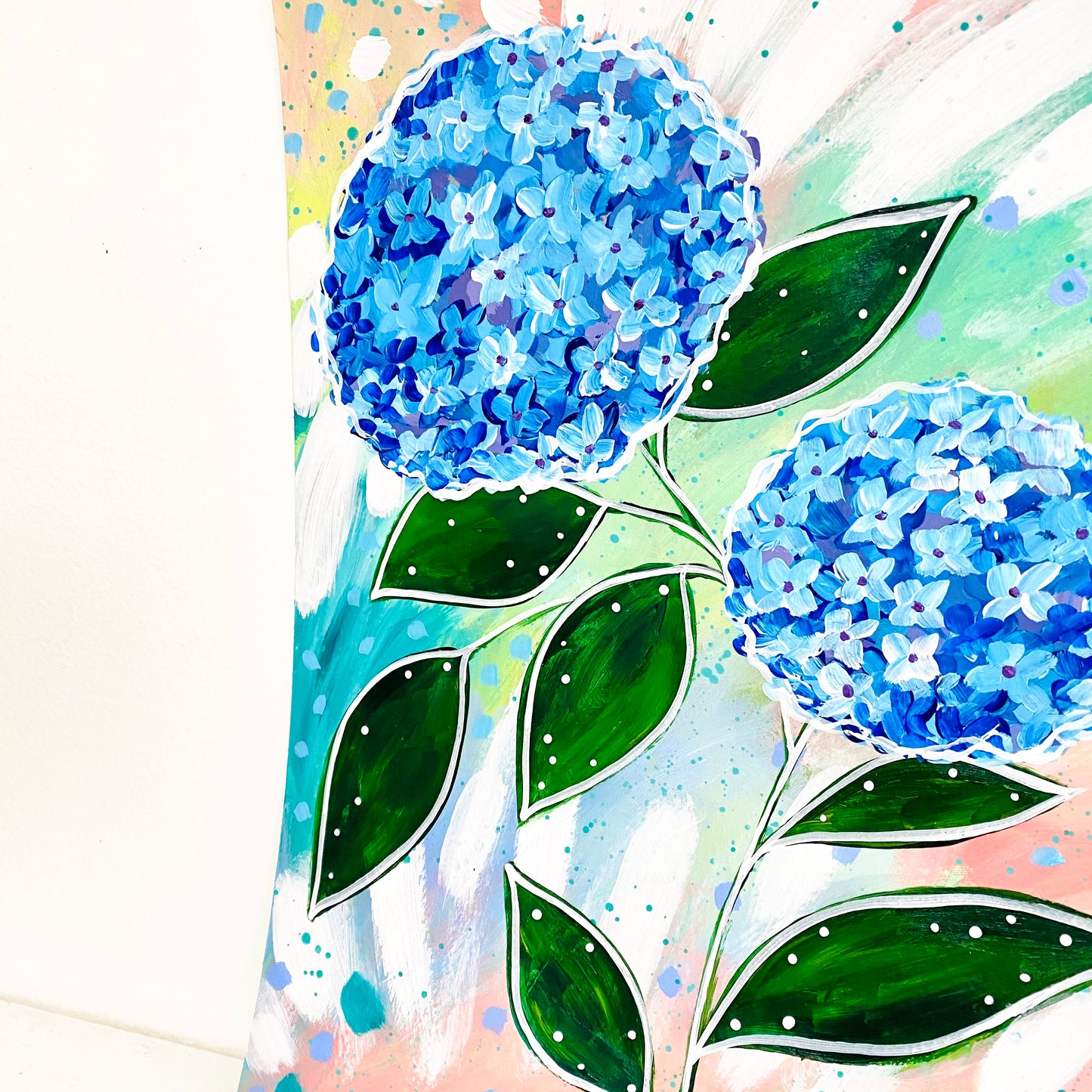 February Flowers Day 25 Hydrangea 8.5x11 inch original painting