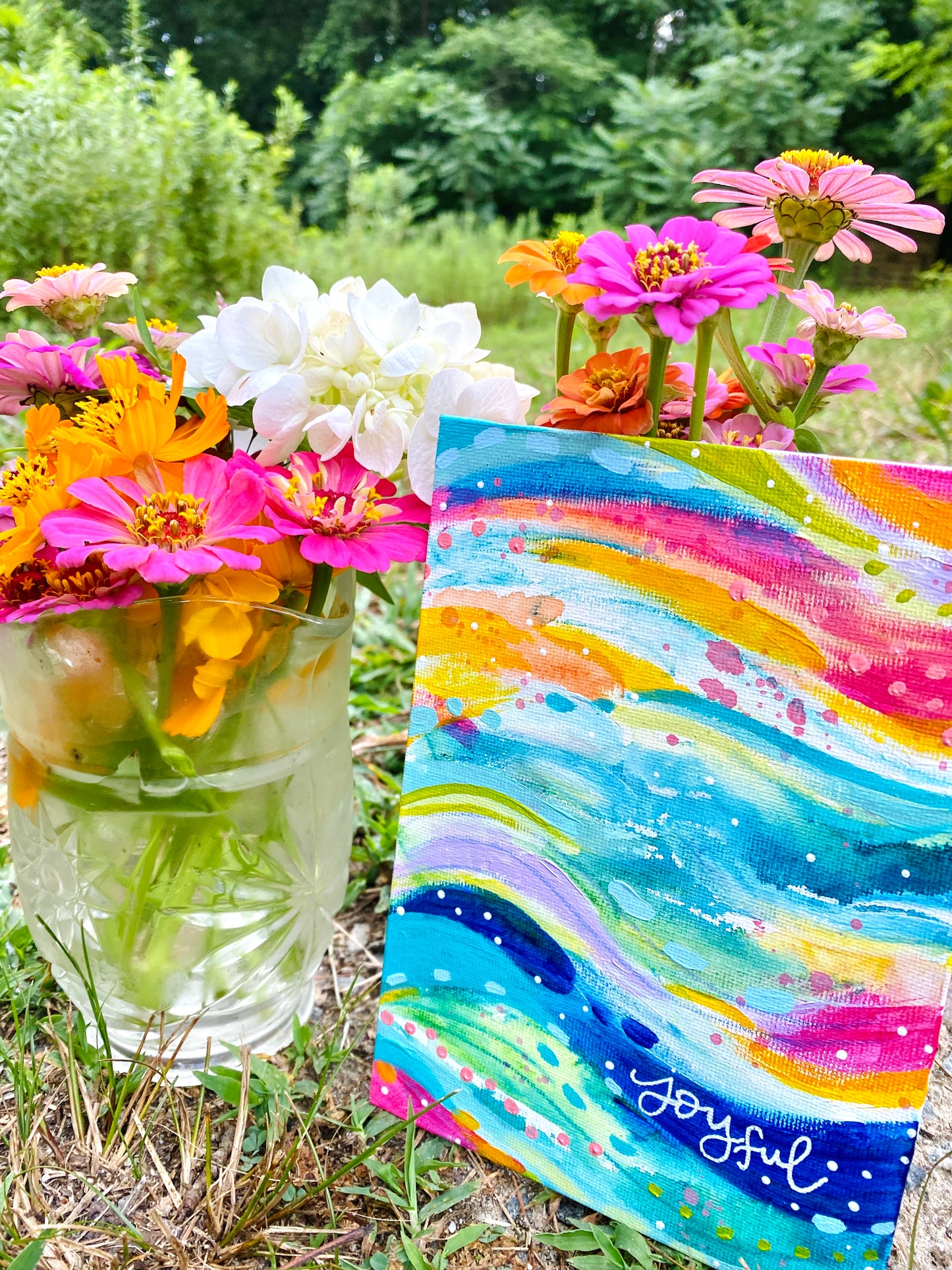 August 2020 Daily Painting Day 19 “Joyful Colors” 5x7 inch original