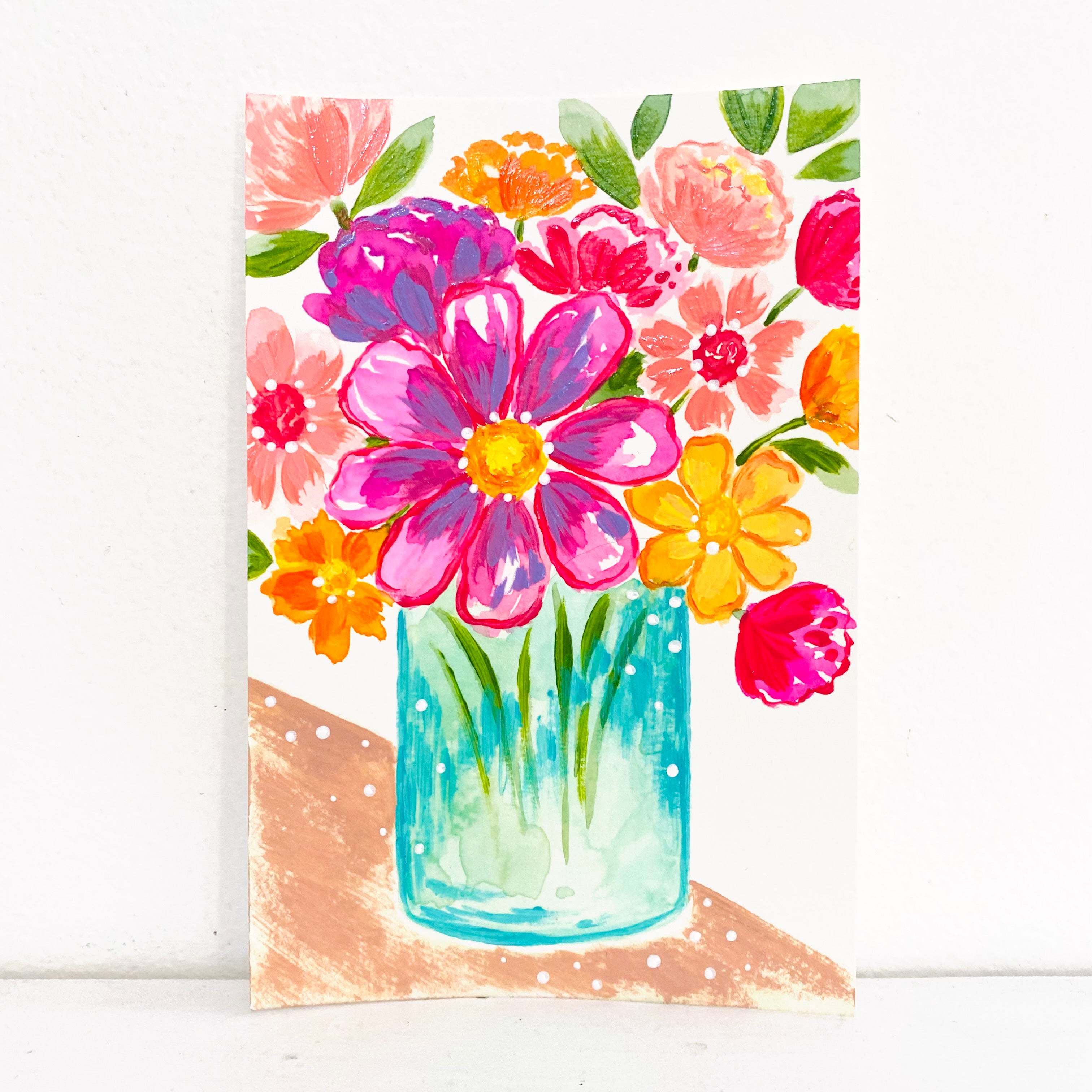 Art painting Watercolor Floral Original 4x6 in. on 140 lb. watercolor paper