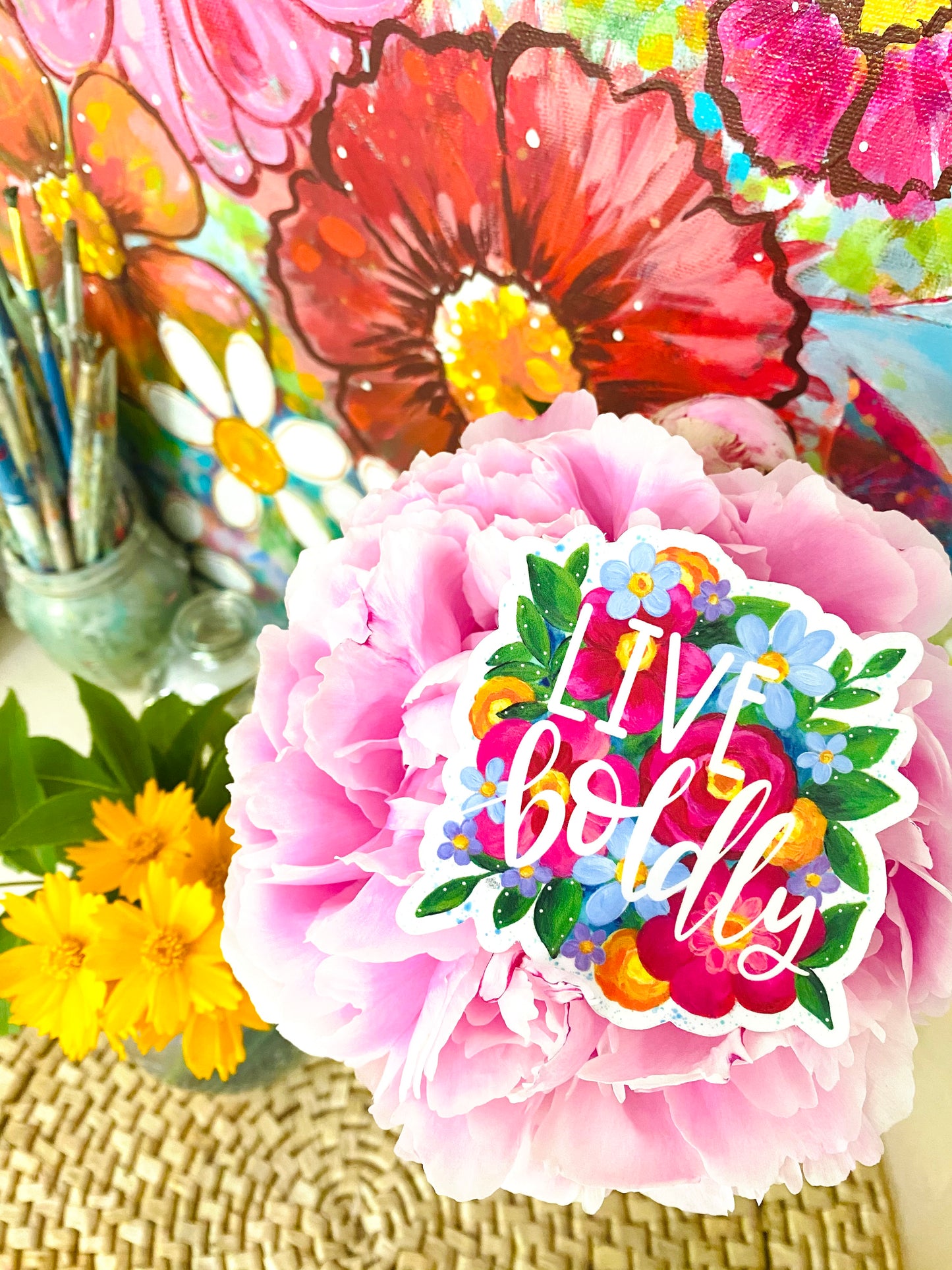 Live Boldly Floral Vinyl Sticker - May 2021 Sticker of the Month